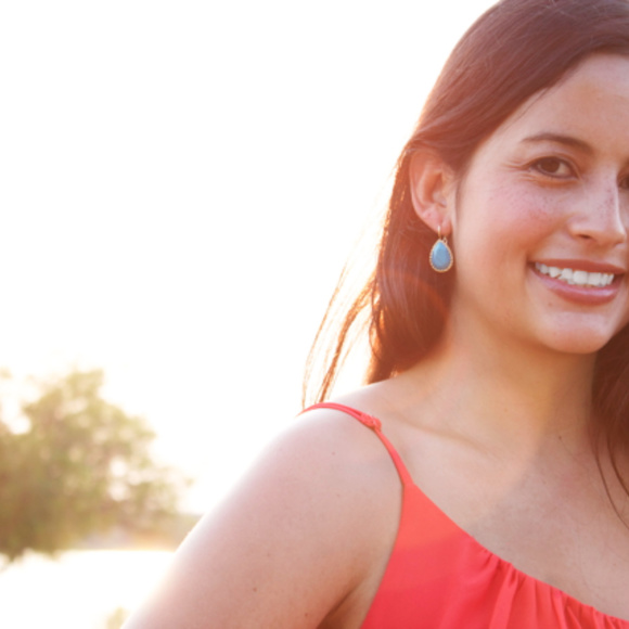 Turquoise Teardrop Earrings — Everly and Ace - Picture 2 of 2